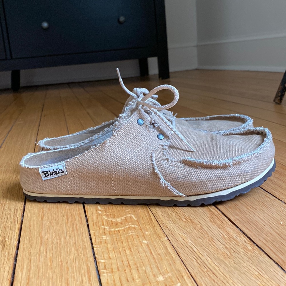 Birki’s Natural Canvas Super Skipper Clog | Size 39